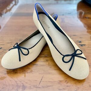 Rothy’s Sz 10.5 Beige Black Ballet Flats